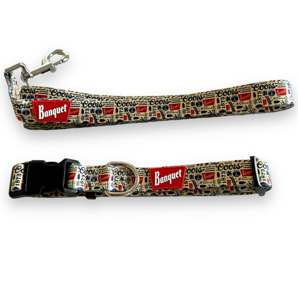 Coors Banquet Pattern Collar and Leash Combo