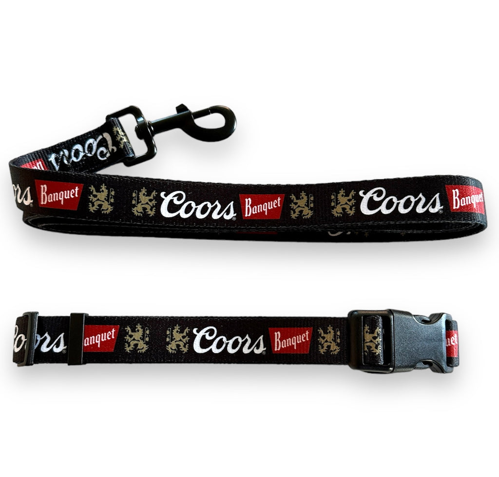 Coors Banquet Black Collar and Leash Combo
