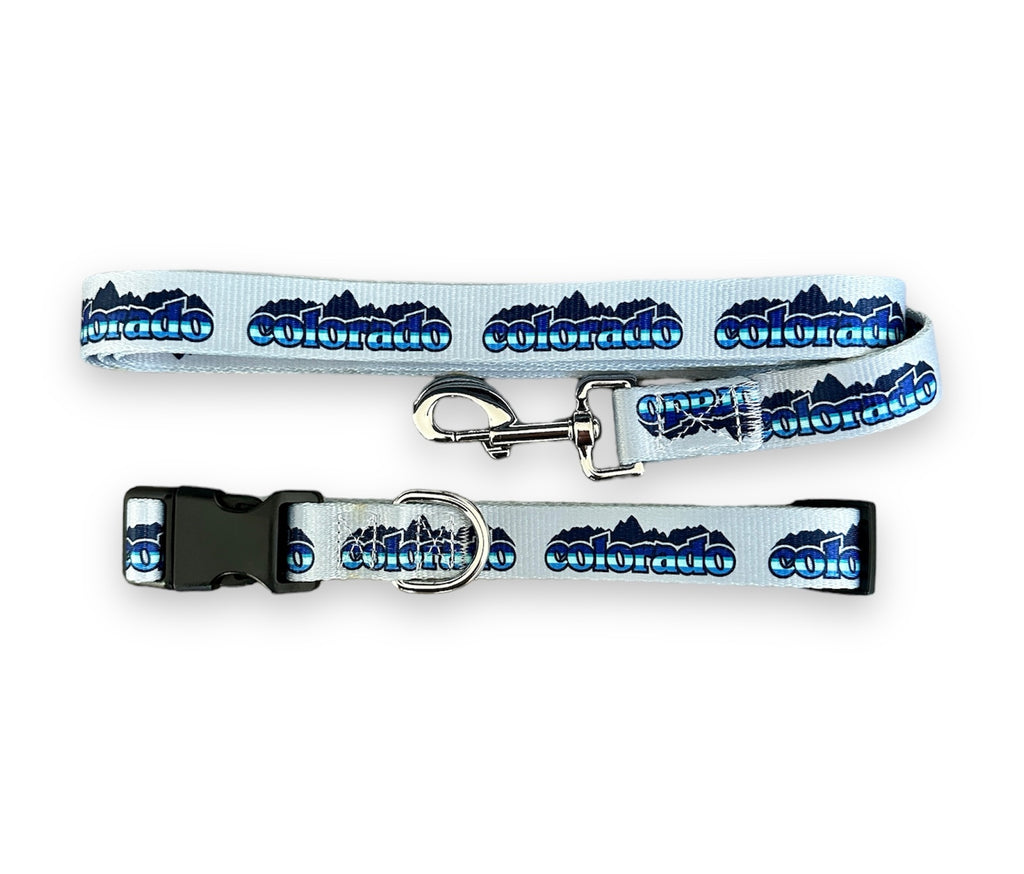 Colorado Silver Ice Dog Leash and Collar Combo