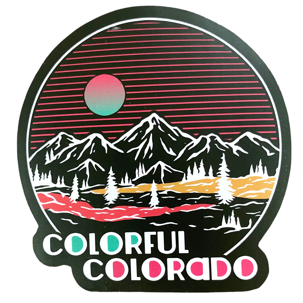 Vintage Colorful Colorado Sticker - Black