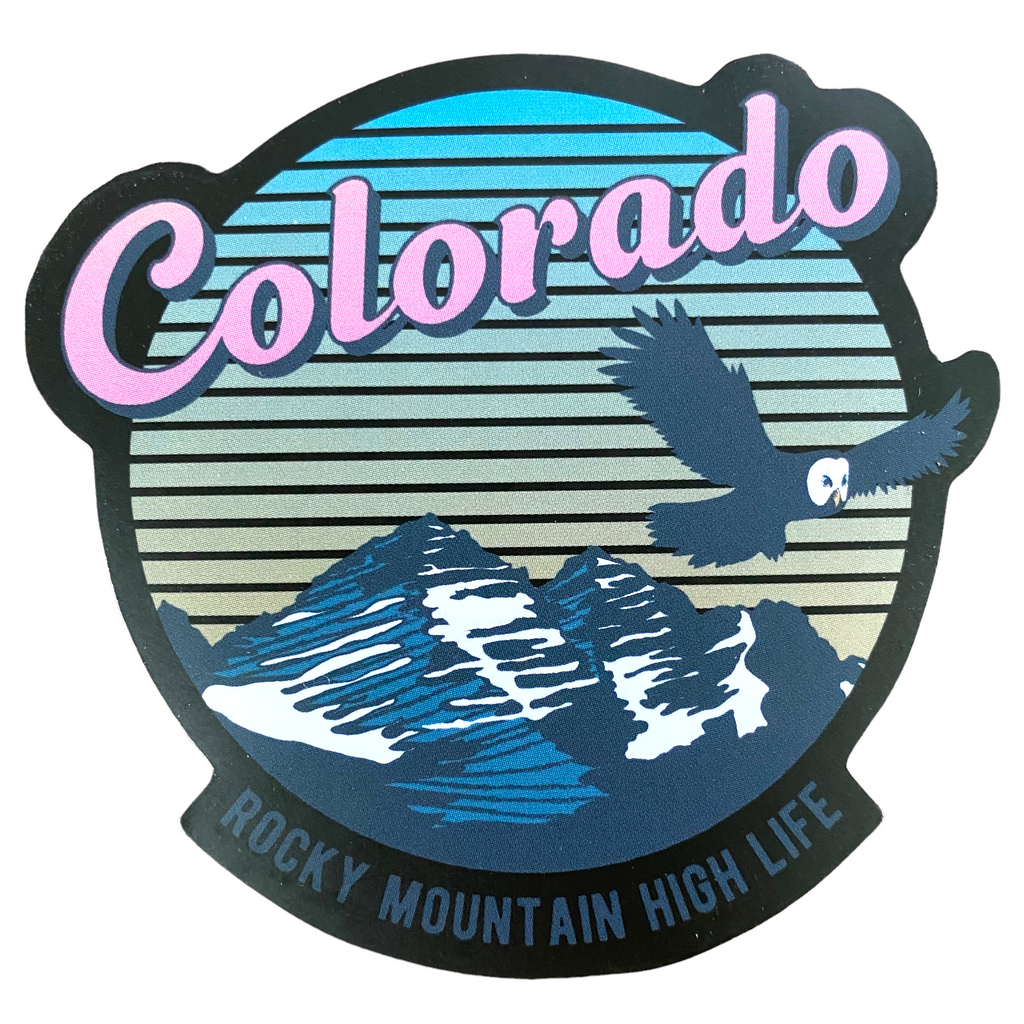 Rocky Mountain High Owl Sticker - Black