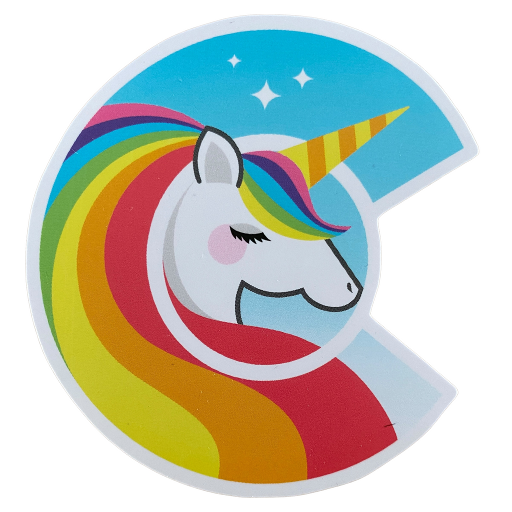 White Unicorn C Sticker
