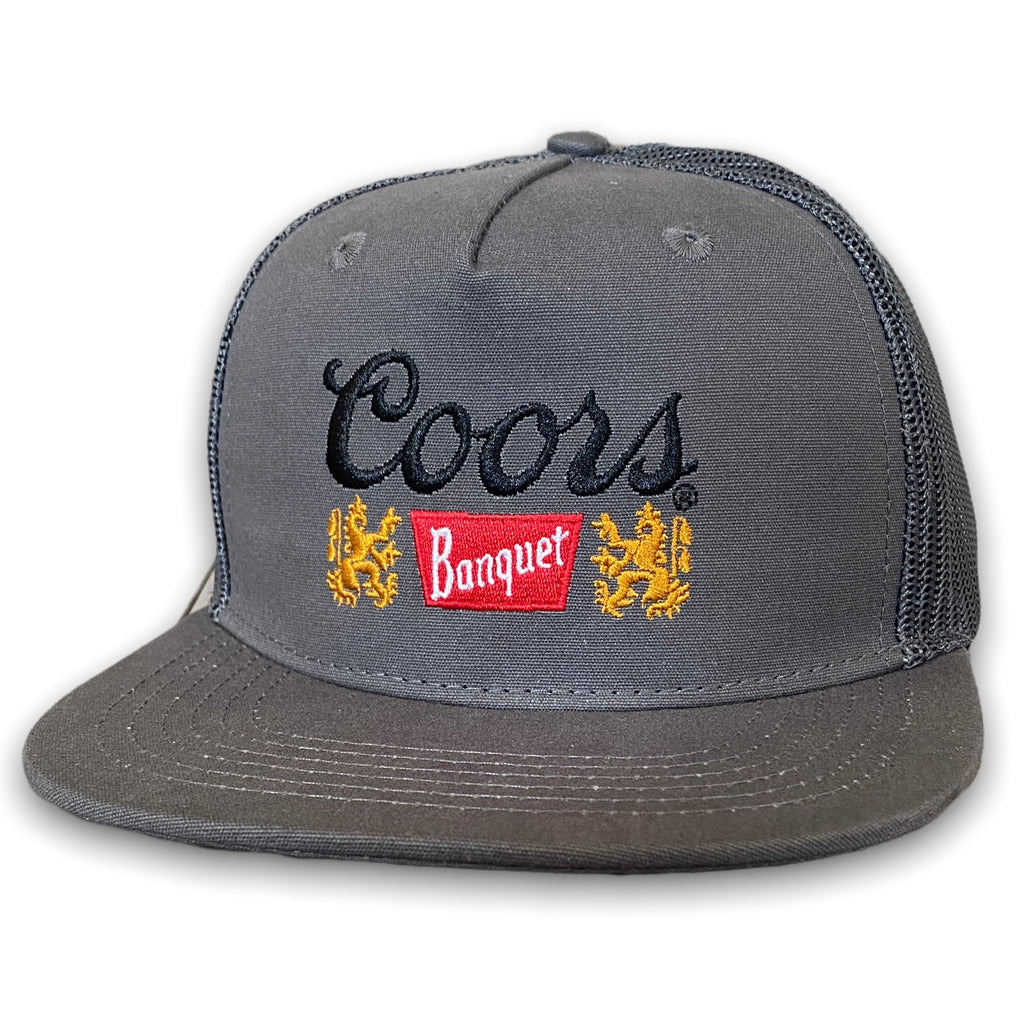 Coors Banquet 5 Panel Flat Brim Hat - Stone